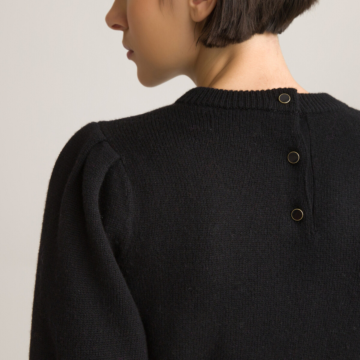Пуловер LA REDOUTE COLLECTIONS С круглым вырезом и длинными рукавами из смешанной шерсти XL черный, размер XL - фото 4