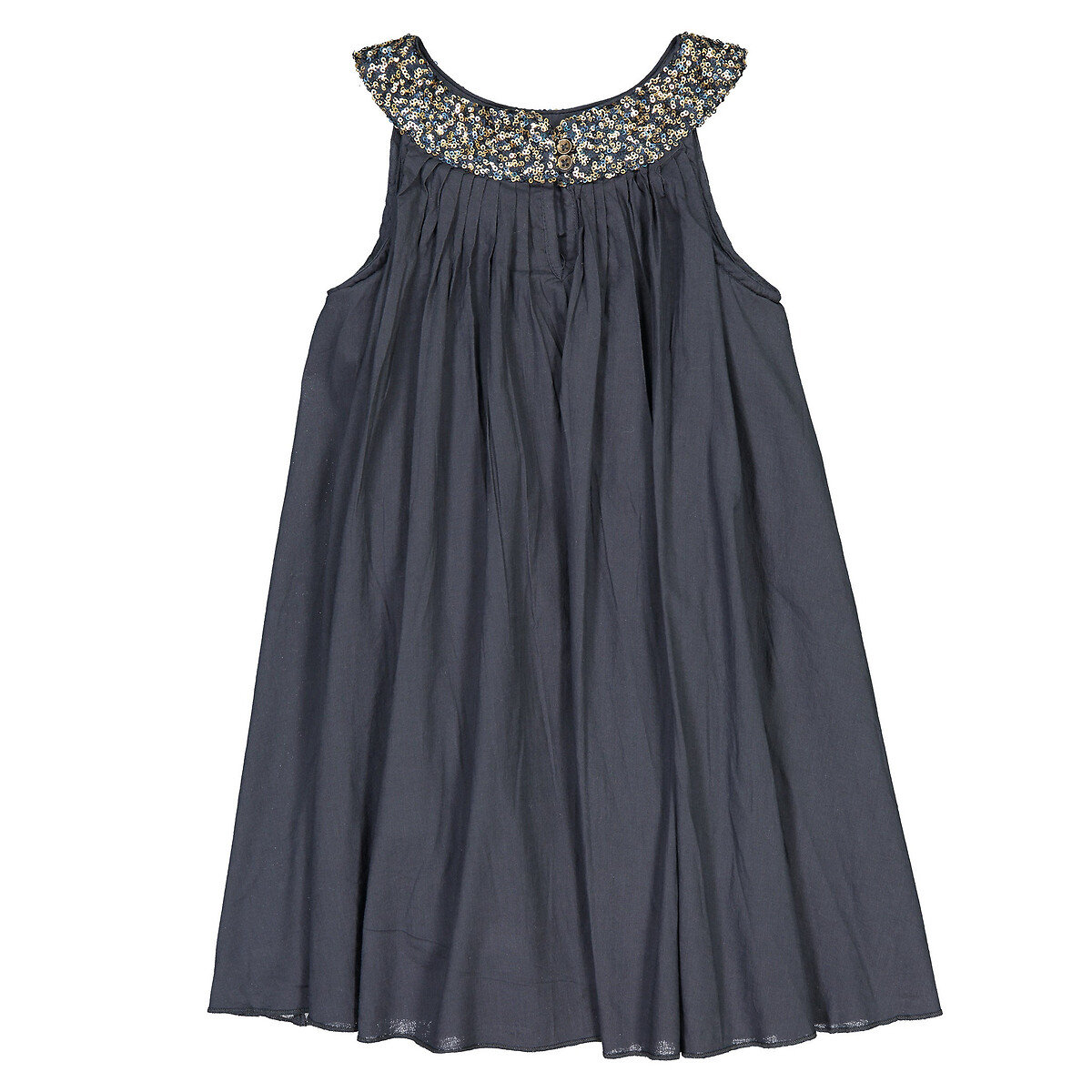 Платье La Redoute С блестками на вырезе  4 года - 102 см синий, размер 4 года - 102 см - фото 2