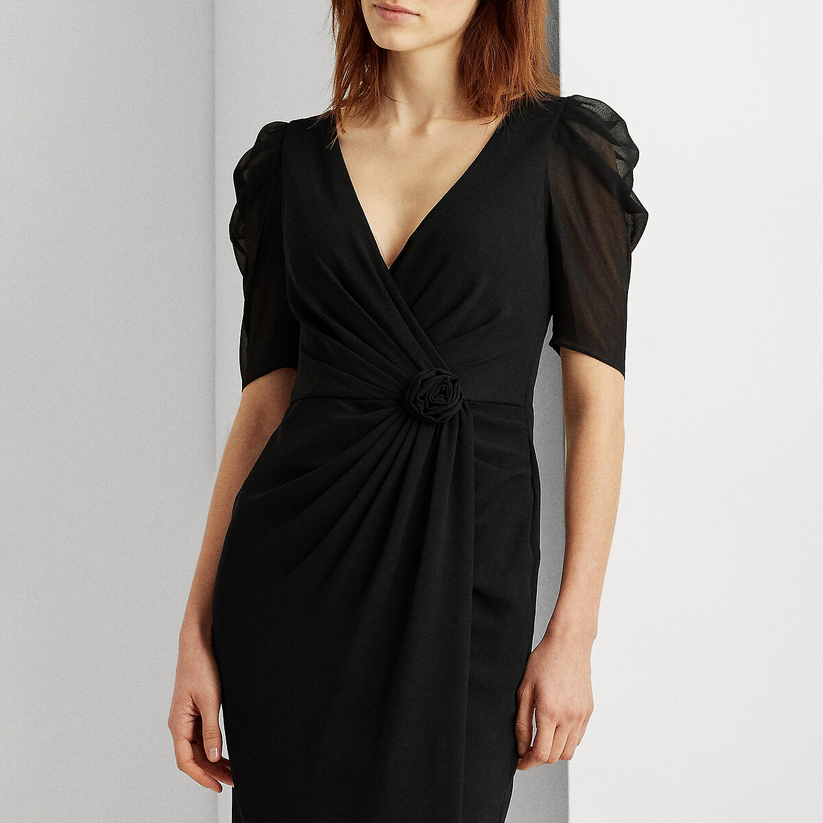 Платье LaRedoute Платье С запахом с короткими рукавами TANESA 42 черный