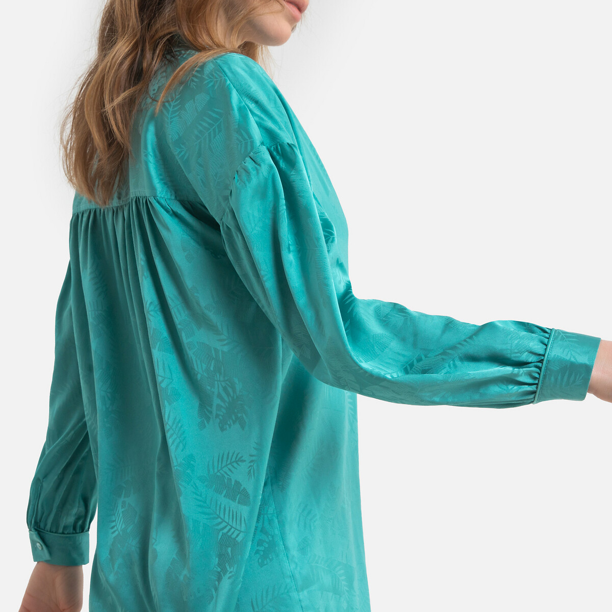 Ночная LaRedoute Рубашка в форме пижамы из сатина 44 (FR) - 50 (RUS) зеленый, размер 44 (FR) - 50 (RUS) Рубашка в форме пижамы из сатина 44 (FR) - 50 (RUS) зеленый - фото 3