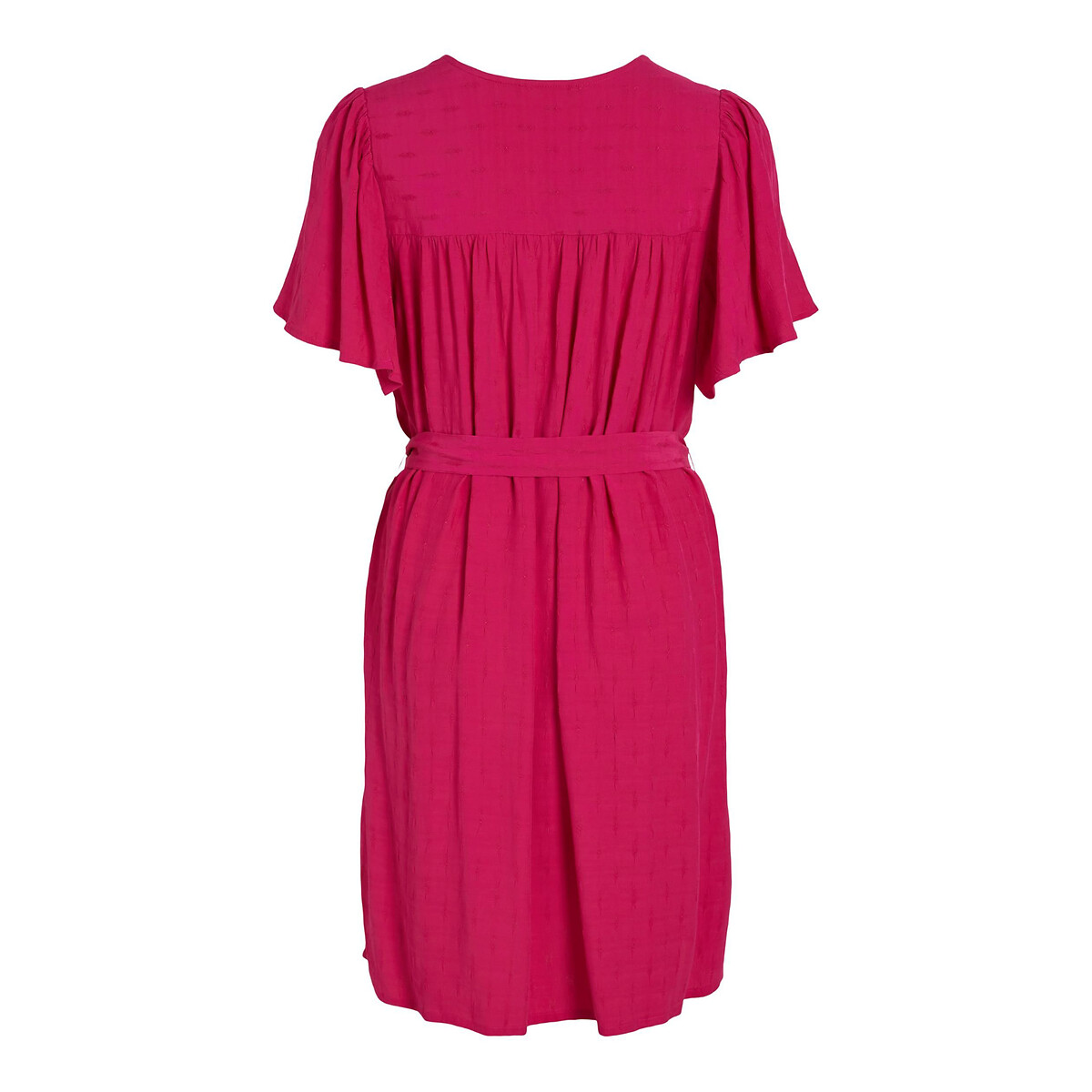 Платье короткое пояс с завязками  48 розовый LaRedoute, размер 48 - фото 2