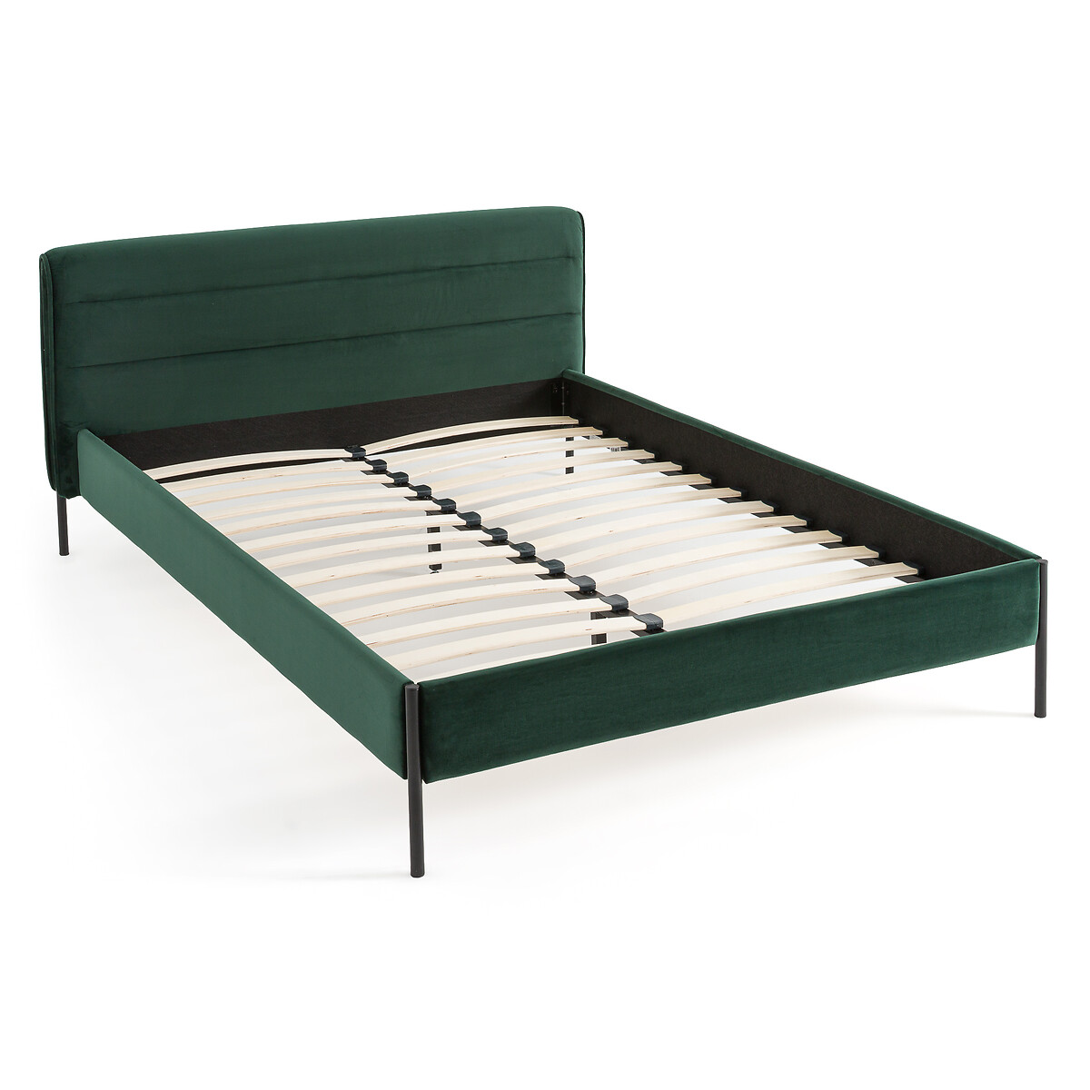 Кровать мягкая с основанием Obias  140 x 190 см зеленый LaRedoute, размер 140 x 190 см - фото 3