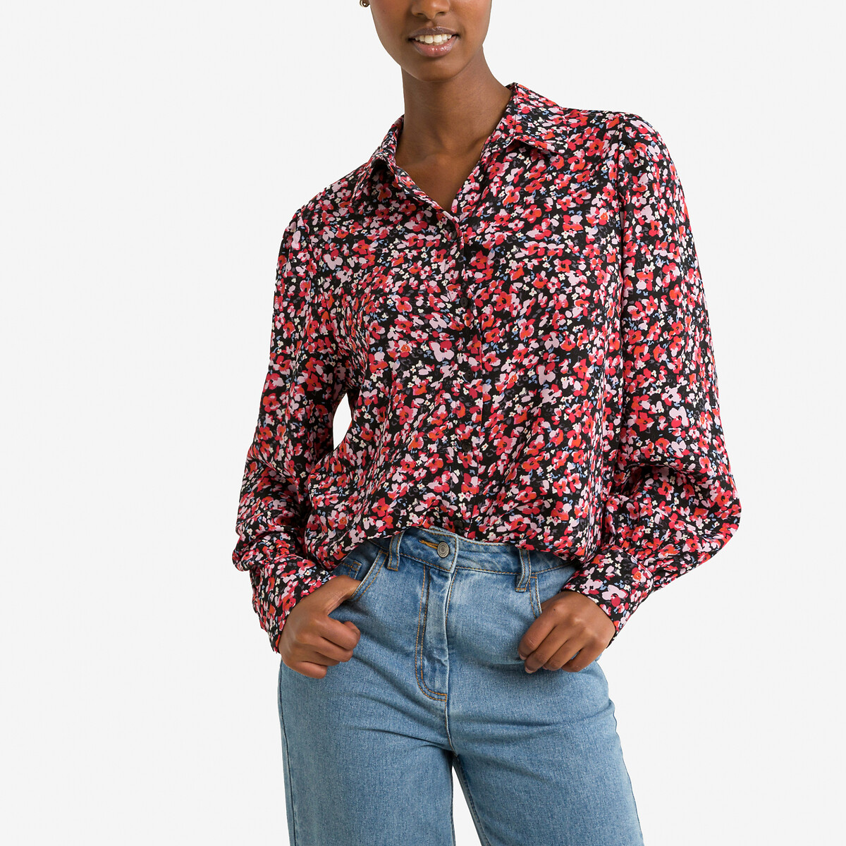 Блузка с цветочным принтом XS разноцветный блузка с принтом xs черный