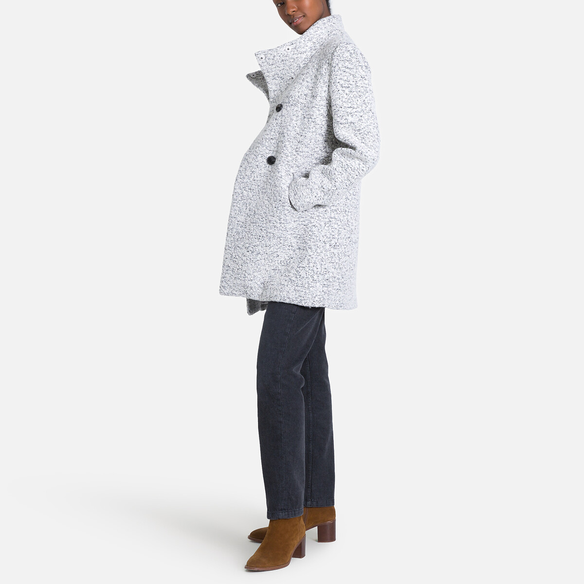Пальто с воротником-стойкой  M серый LaRedoute, размер M - фото 2