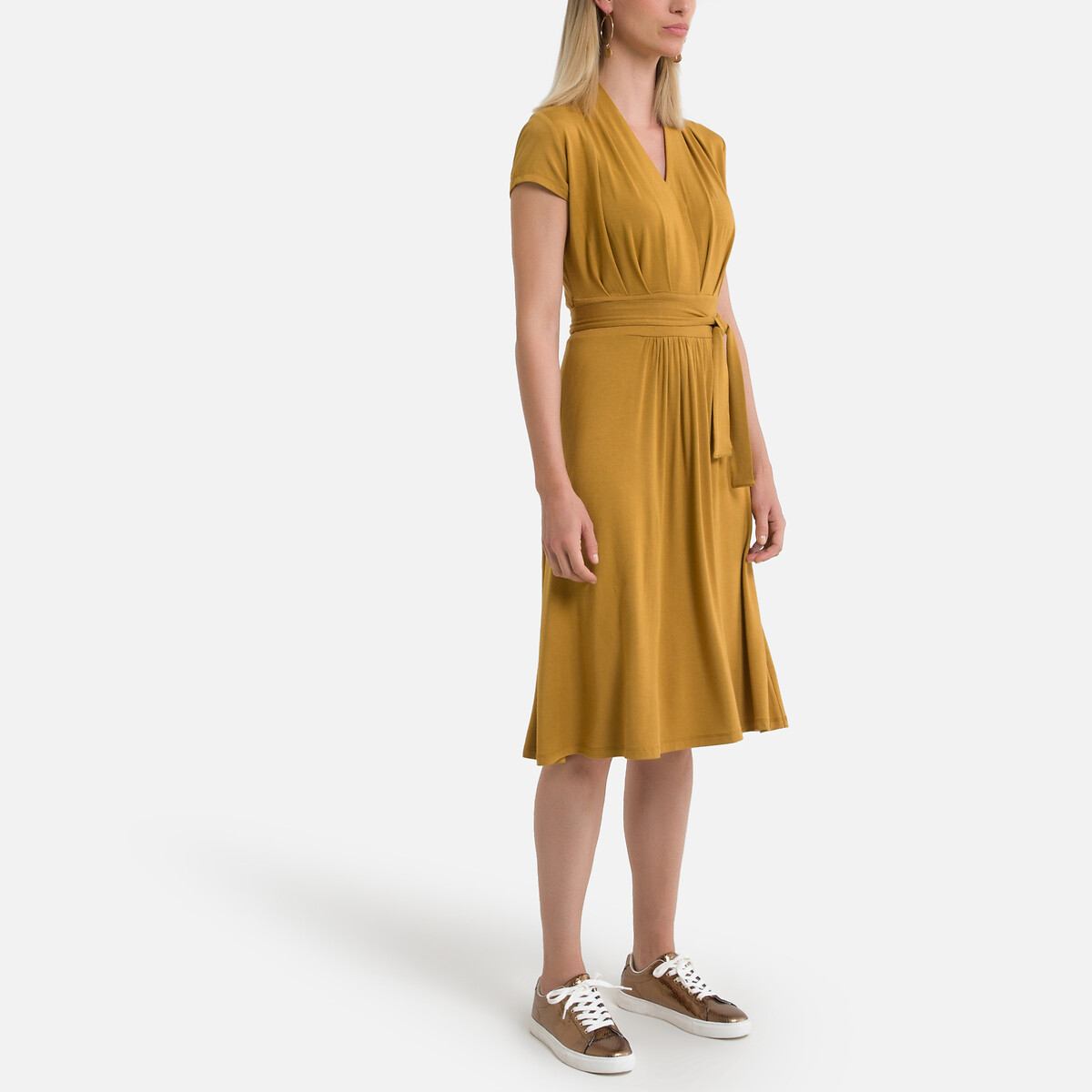 Платье LaRedoute Расклешенное 36 (FR) - 42 (RUS) желтый, размер 36 (FR) - 42 (RUS) Расклешенное 36 (FR) - 42 (RUS) желтый - фото 2