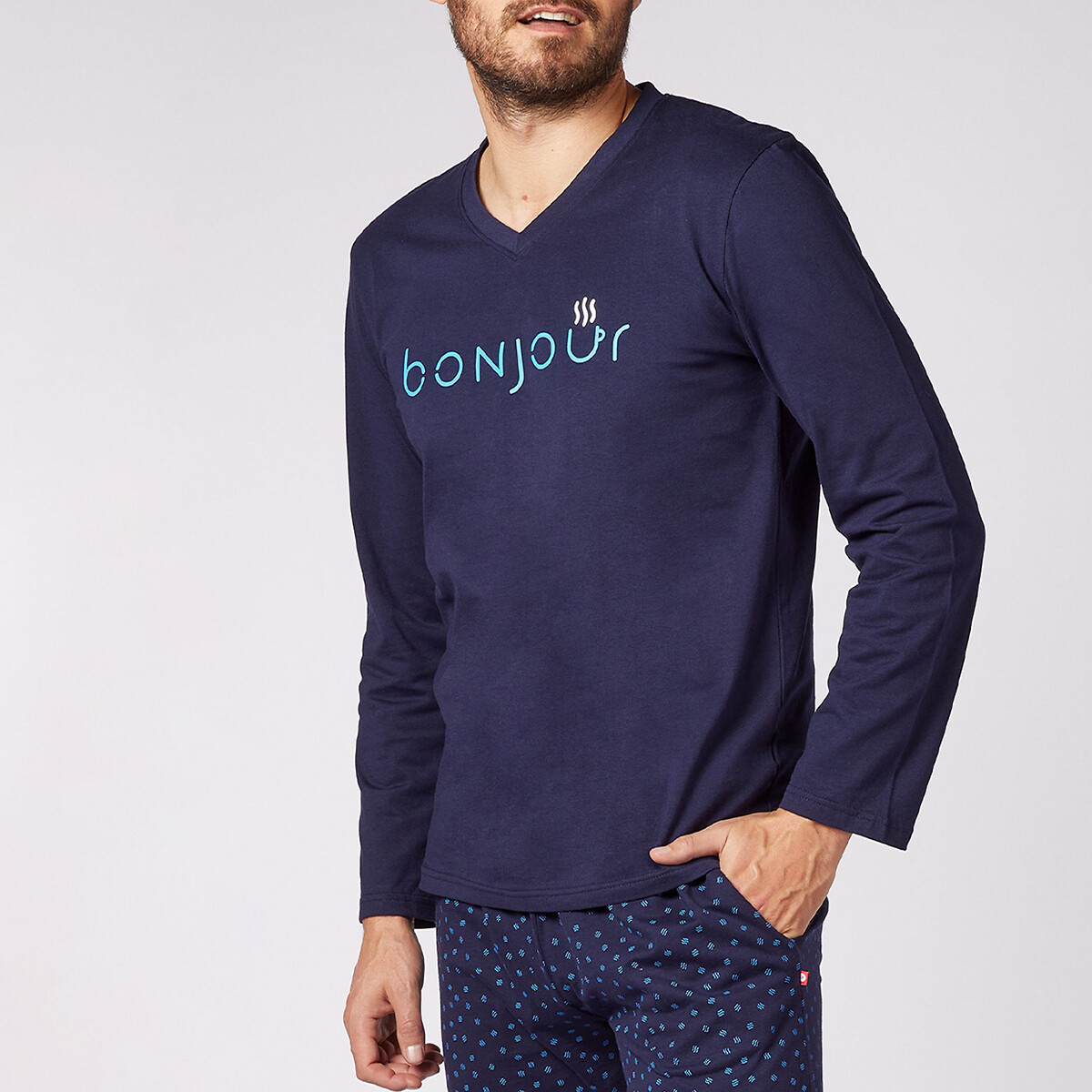 Пижама DODO Пижама С футболкой с V-образным вырезом Bonjour M синий, размер M - фото 2