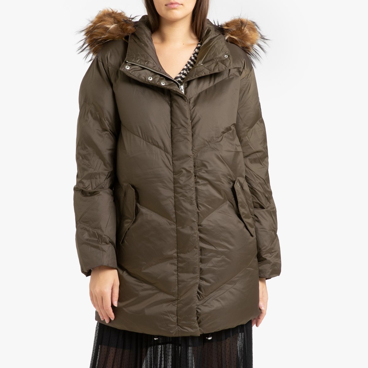 

Куртка La Redoute, Зеленый, Стеганая средней длины с капюшоном S зеленый
