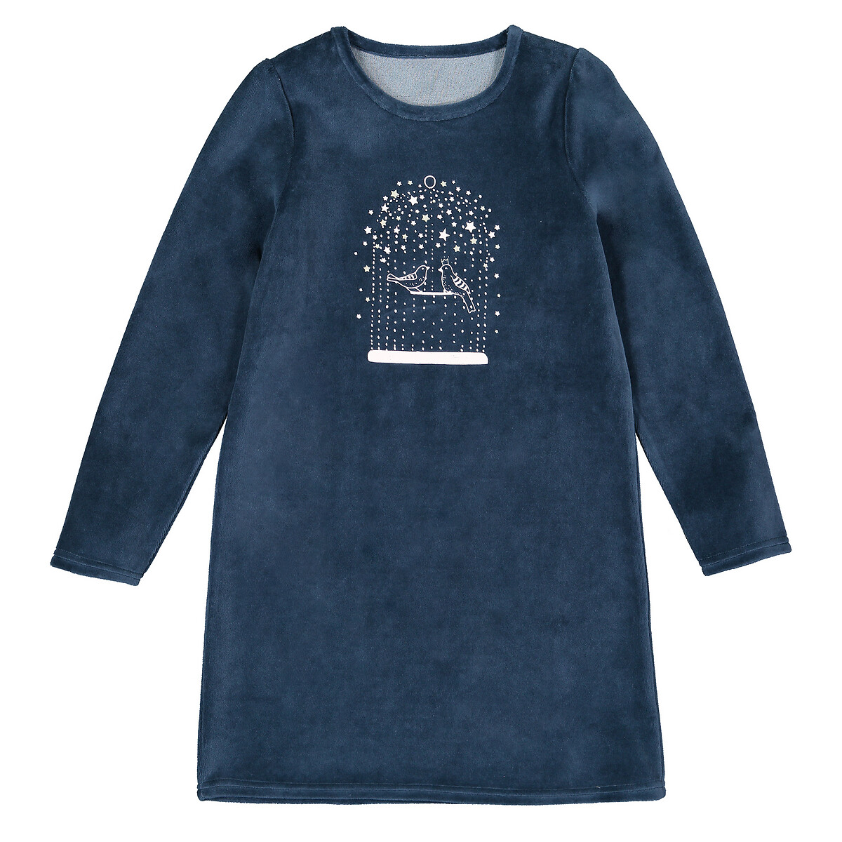Рубашка La Redoute Ночная из велюра 3-12 лет 6 лет - 114 см синий, размер 6 - фото 1