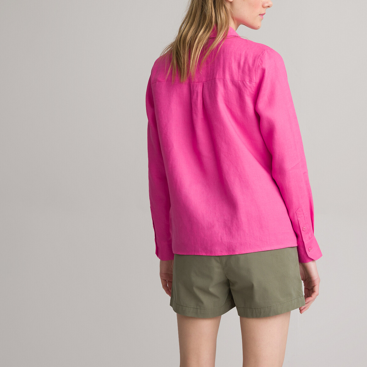 Рубашка Из льна с длинными рукавами 38 (FR) - 44 (RUS) розовый LaRedoute, размер 38 (FR) - 44 (RUS) Рубашка Из льна с длинными рукавами 38 (FR) - 44 (RUS) розовый - фото 4