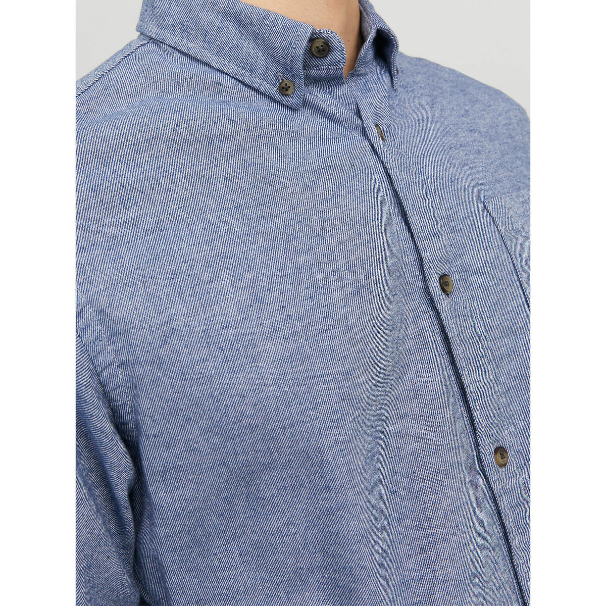 Рубашка Однотонная Jjeclassic L синий LaRedoute, размер L - фото 3