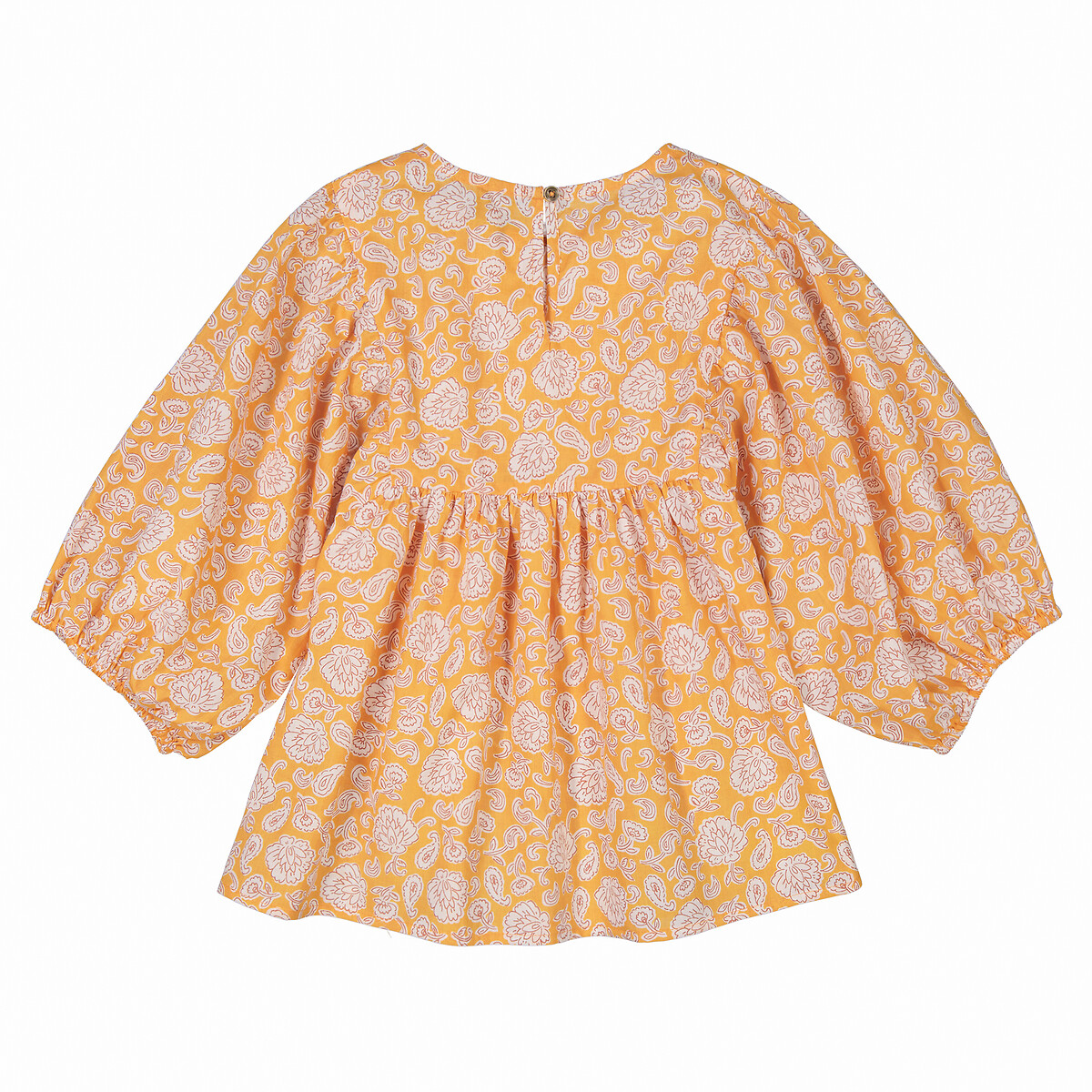 Блузка с напускными рукавами 34 цветочный принт  3 года - 94 см желтый LaRedoute, размер 3 года - 94 см - фото 4