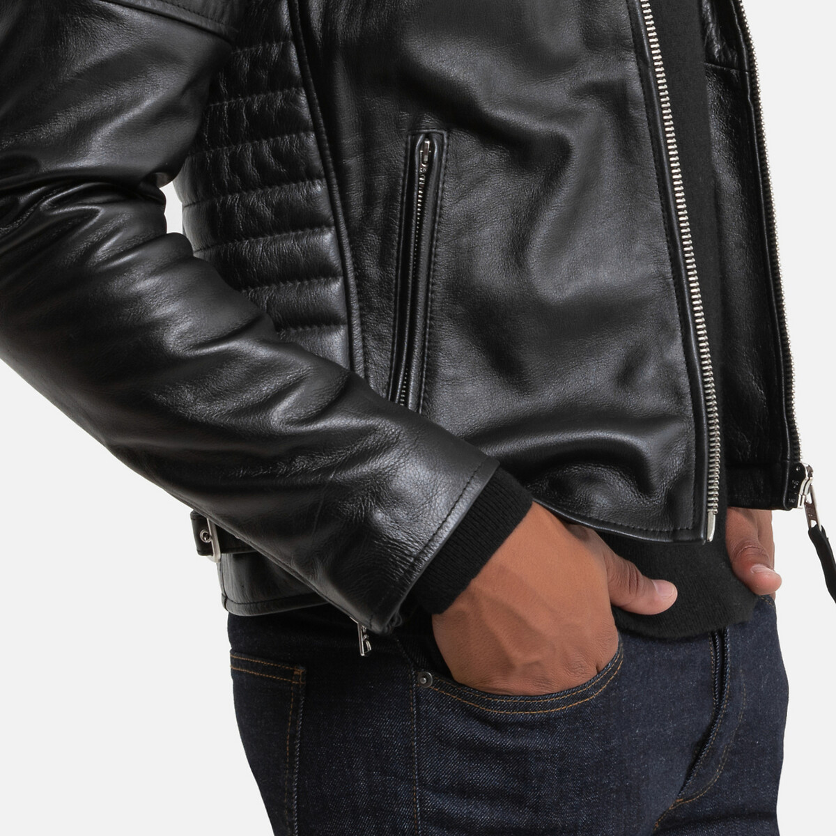 Блузон LaRedoute В байкерском стиле из кожи LC Joe S черный, размер S - фото 3