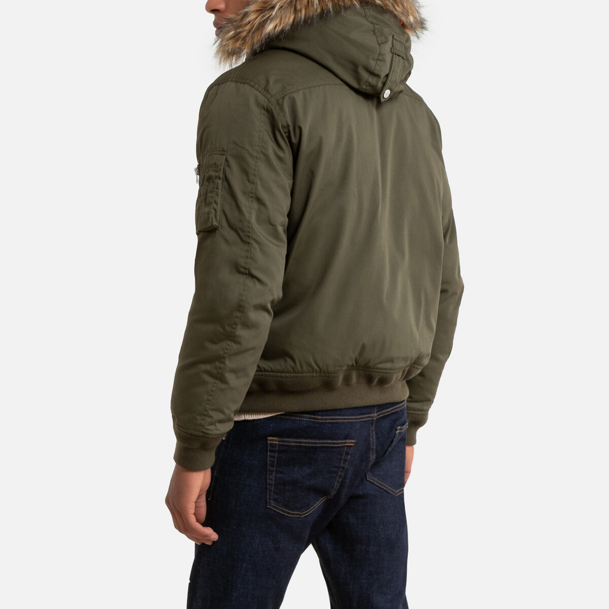 Куртка-бомбер La Redoute На молнии с капюшоном Powell L зеленый, размер L - фото 4