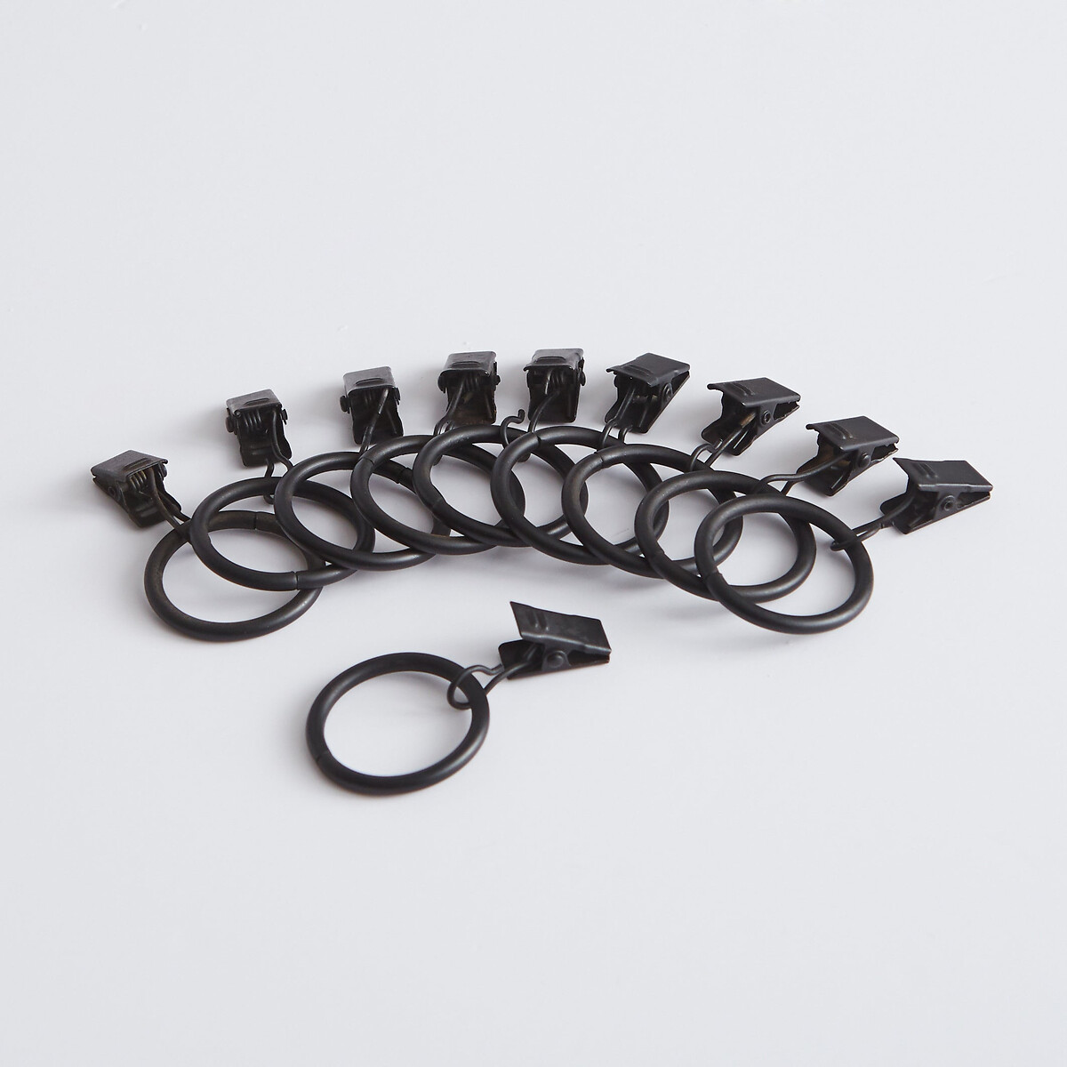 Комплект из 10 колец-крючков ONEGA диаметр 25мм комплект из 10 черный комплект из 5 крючков для laredoute комплект из 5 крючков для вешалок единый размер черный