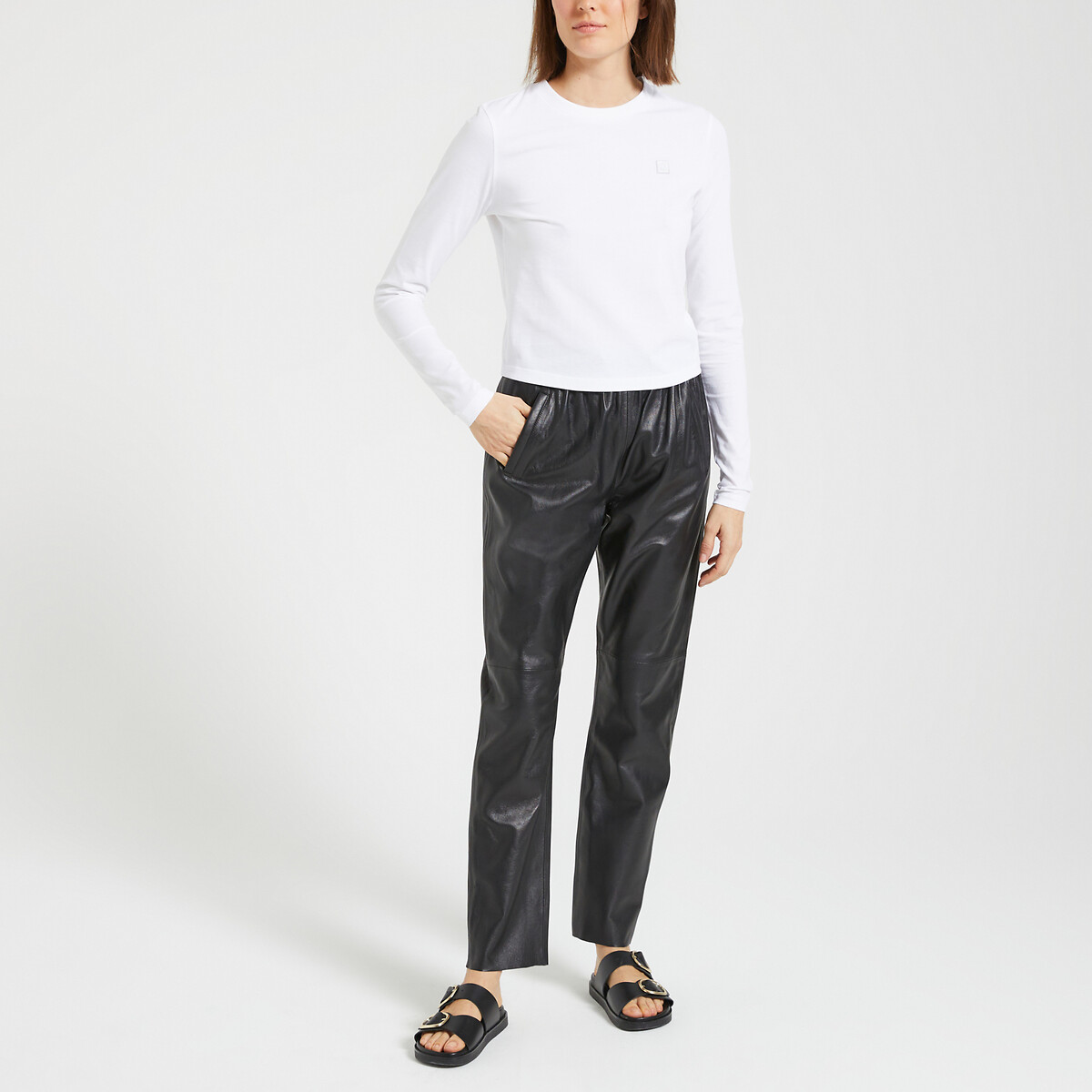 

Брюки LaRedoute, Черный, Брюки широкие из овечьей кожи GIFT XS черный
