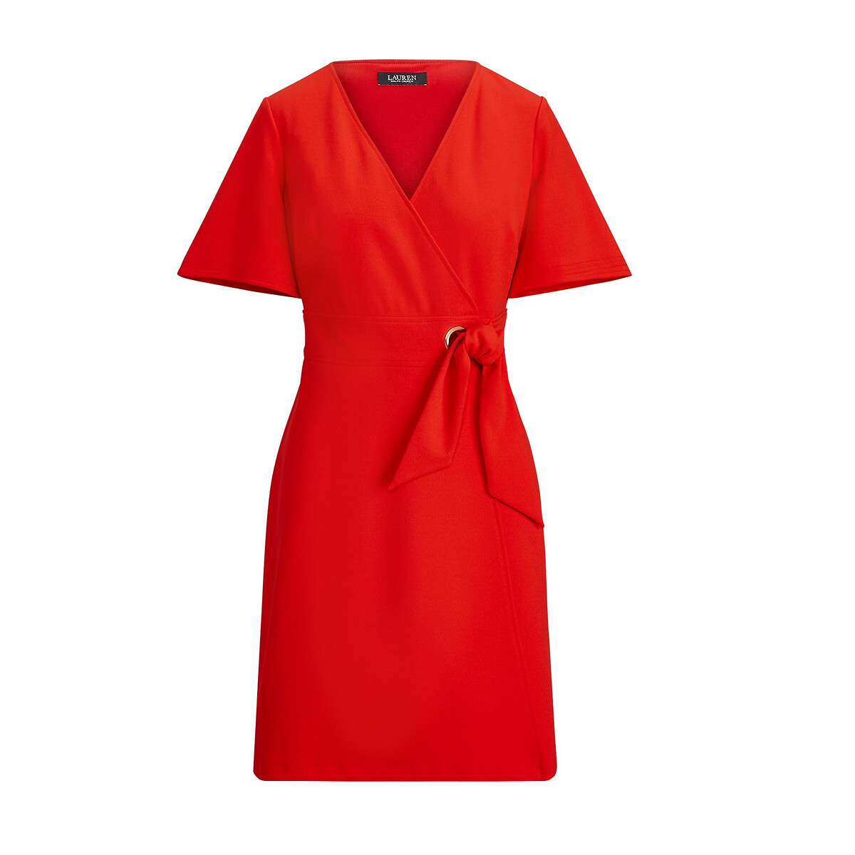 Платье LaRedoute С запахом и короткими рукавами 38 (FR) - 44 (RUS) красный, размер 38 (FR) - 44 (RUS) С запахом и короткими рукавами 38 (FR) - 44 (RUS) красный - фото 5