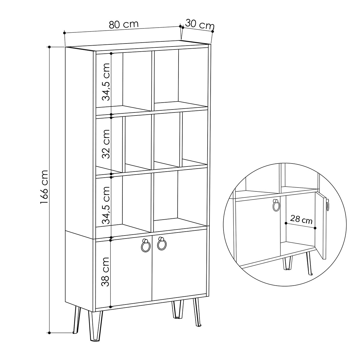 Прямой BENE BOOKCASE единый размер серый LaRedoute - фото 4