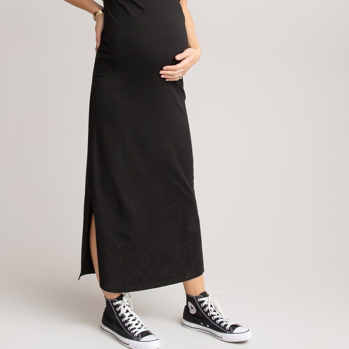 Платье-топ LaRedoute Для периода беременности длинное из трикотажа M черный, размер M - фото 2