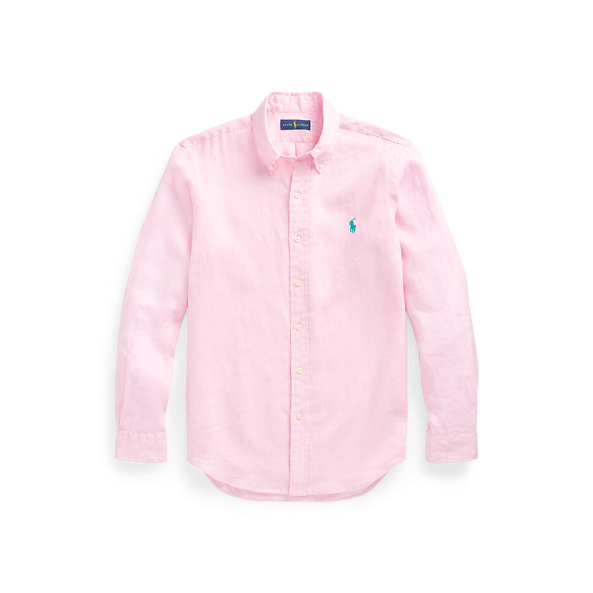 Рубашка Прямая custom fit из льна S розовый
