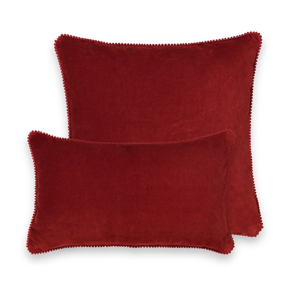 Чехол LaRedoute На подушку из велюра VELVET 45 x 45 см красный, размер 45 x 45 см