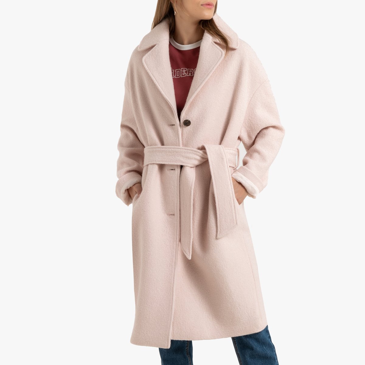 Пальто La Redoute Средней длины 42 (FR) - 48 (RUS) розовый, размер 42 (FR) - 48 (RUS) Средней длины 42 (FR) - 48 (RUS) розовый - фото 1