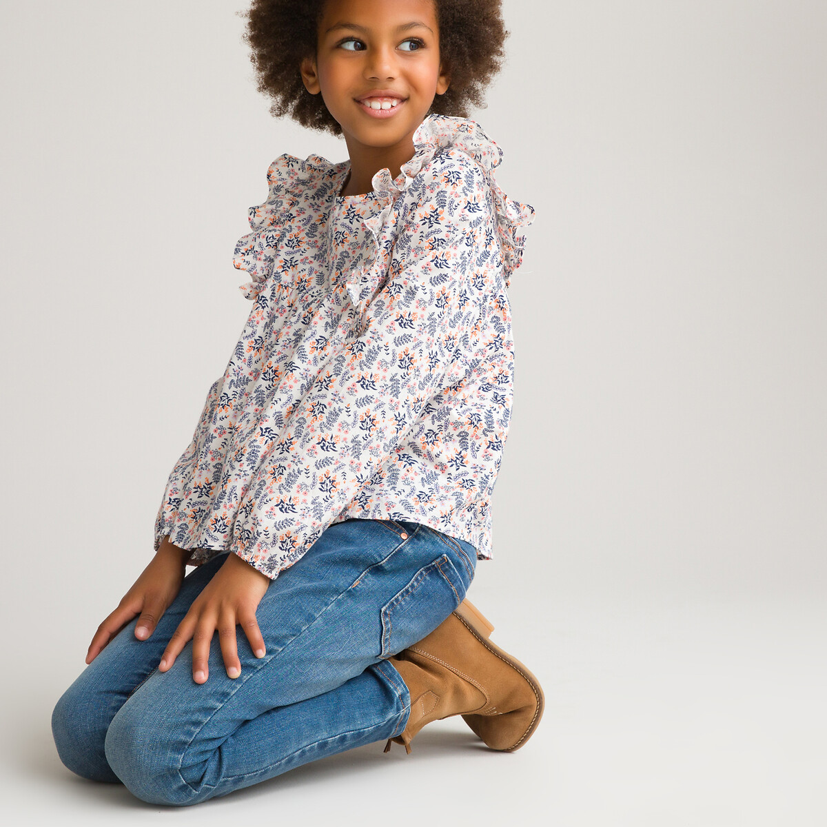 

Блузка LA REDOUTE COLLECTIONS, Розовый, С воланами цветочный принт 3-12 лет 8 лет - 126 см розовый