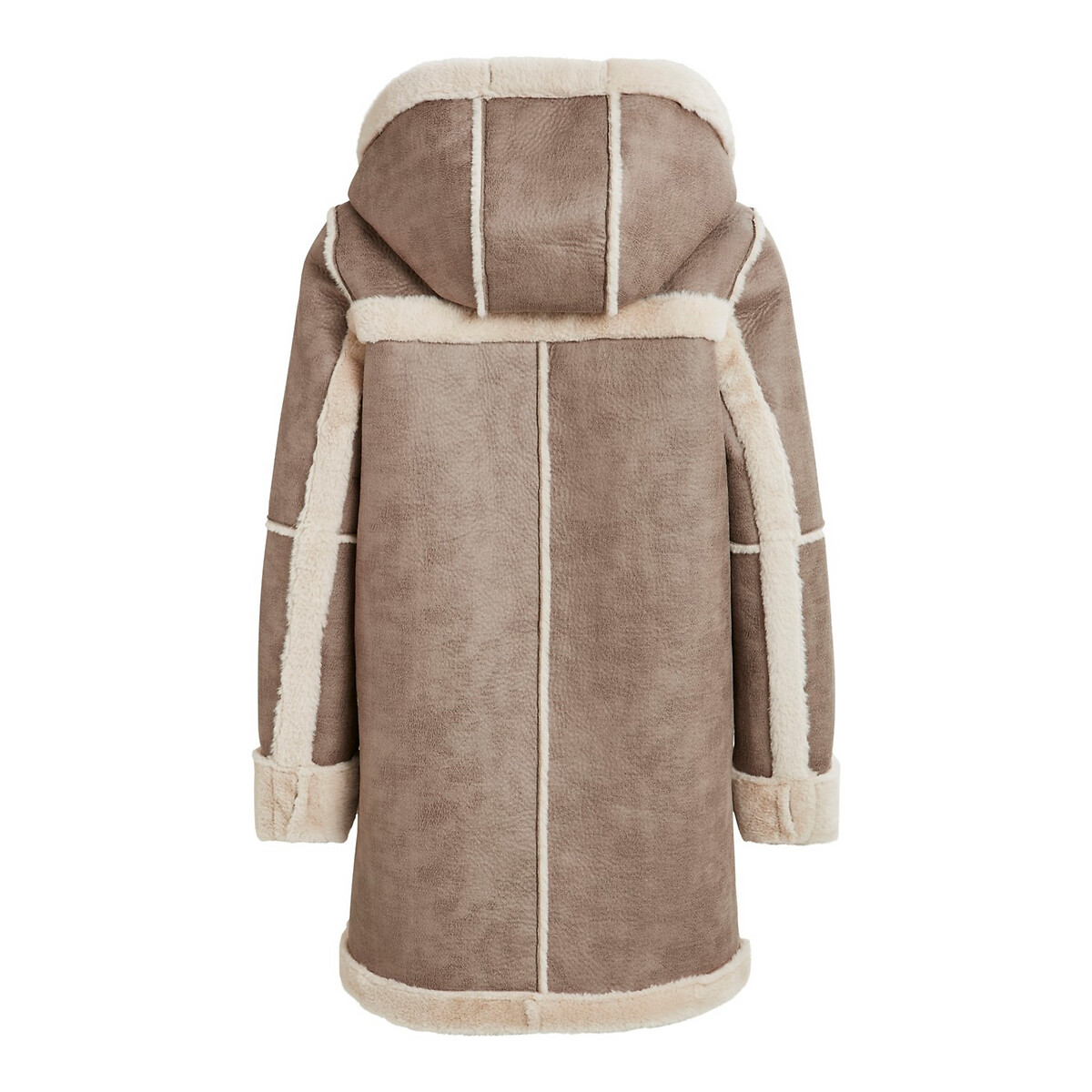Пальто La Redoute С капюшоном под кожу мутон 34 (FR) - 40 (RUS) каштановый, размер 34 (FR) - 40 (RUS) С капюшоном под кожу мутон 34 (FR) - 40 (RUS) каштановый - фото 2