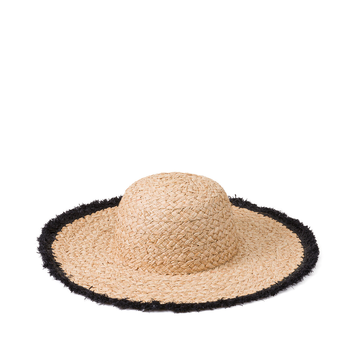 Шляпа С широкими полями с черной бахромой UNI бежевый