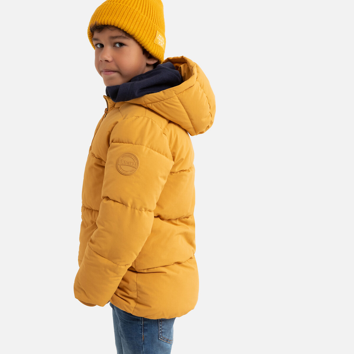 Куртка La Redoute Утепленная с капюшоном 3-12 лет 4 года - 102 см желтый, размер 4 года - 102 см