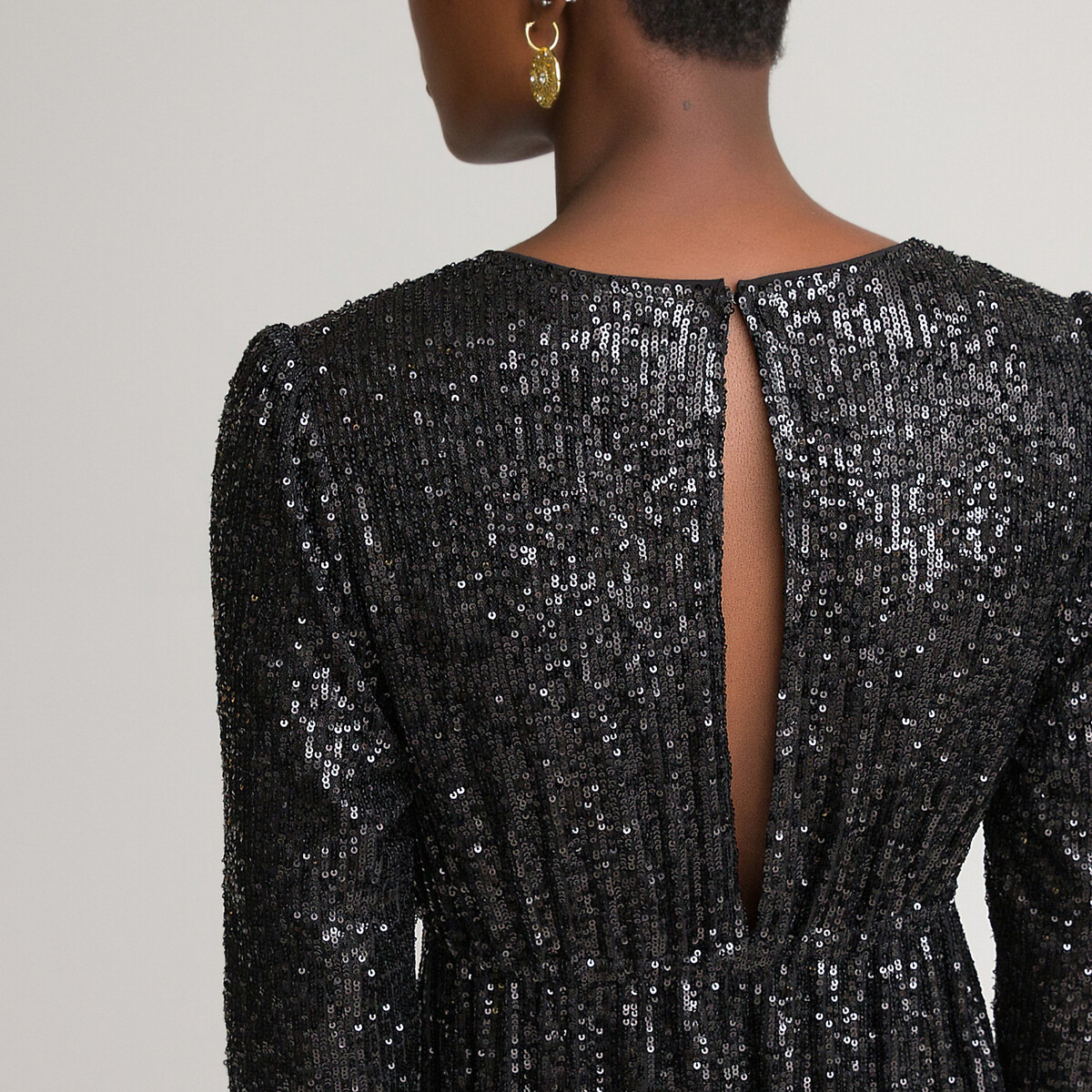 Платье LA REDOUTE COLLECTIONS Длинное с блестками длинные рукава 50 черный, размер 50 - фото 4