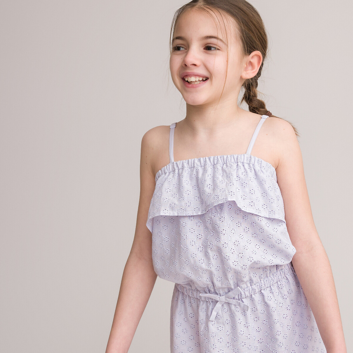 Платье На тонких бретелях из английской вышивки 3-12 лет 9 лет - 132 см розовый