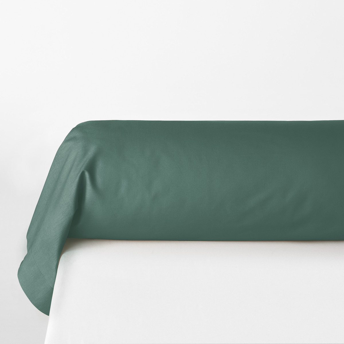 Наволочка На подушку-валик однотонная из хлопка Scenario 85 x 185 см зеленый