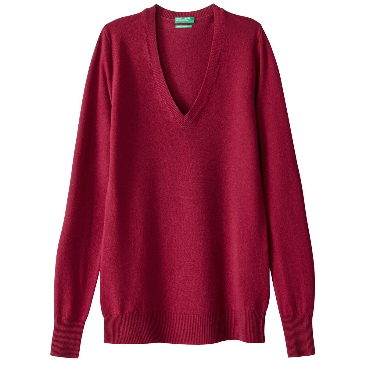 Pull en laine col v fine maille