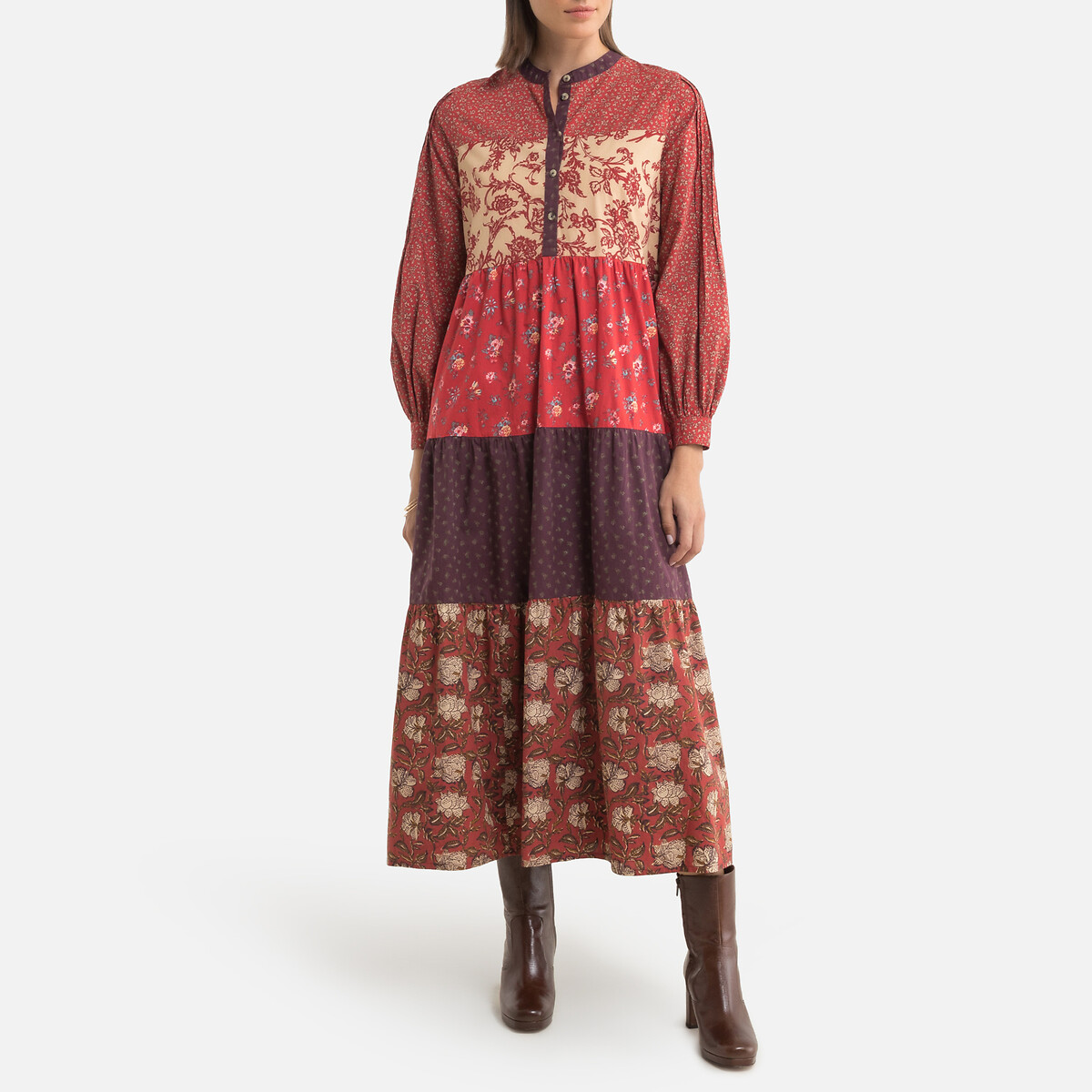 Платье LEON & HARPER Свободного кроя с принтом REGLISSE M красный, размер M - фото 1