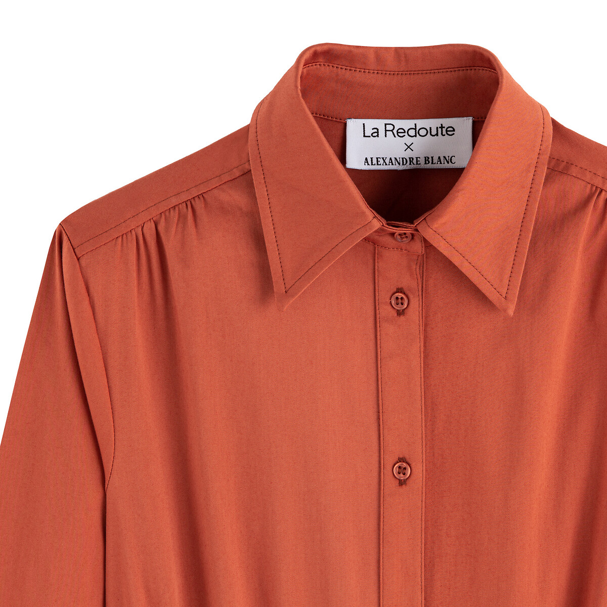 Платье-рубашка LaRedoute Длинное 44 (FR) - 50 (RUS) оранжевый, размер 44 (FR) - 50 (RUS) Длинное 44 (FR) - 50 (RUS) оранжевый - фото 3