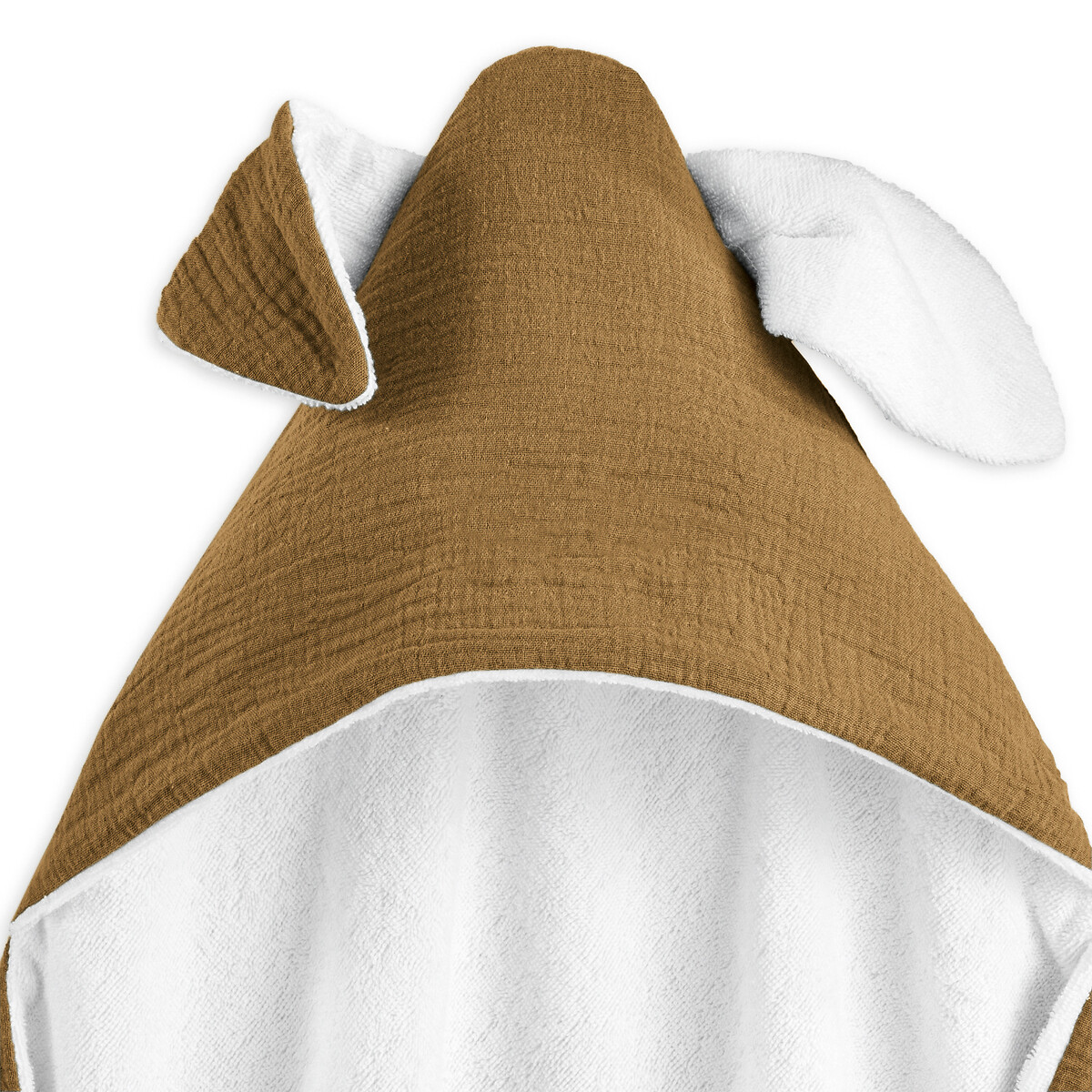 Накидка для ванной из хлопчатобумажной газовой ткани для новорожденного Kumla  70 x 70 см каштановый LaRedoute, размер 70 x 70 см - фото 2