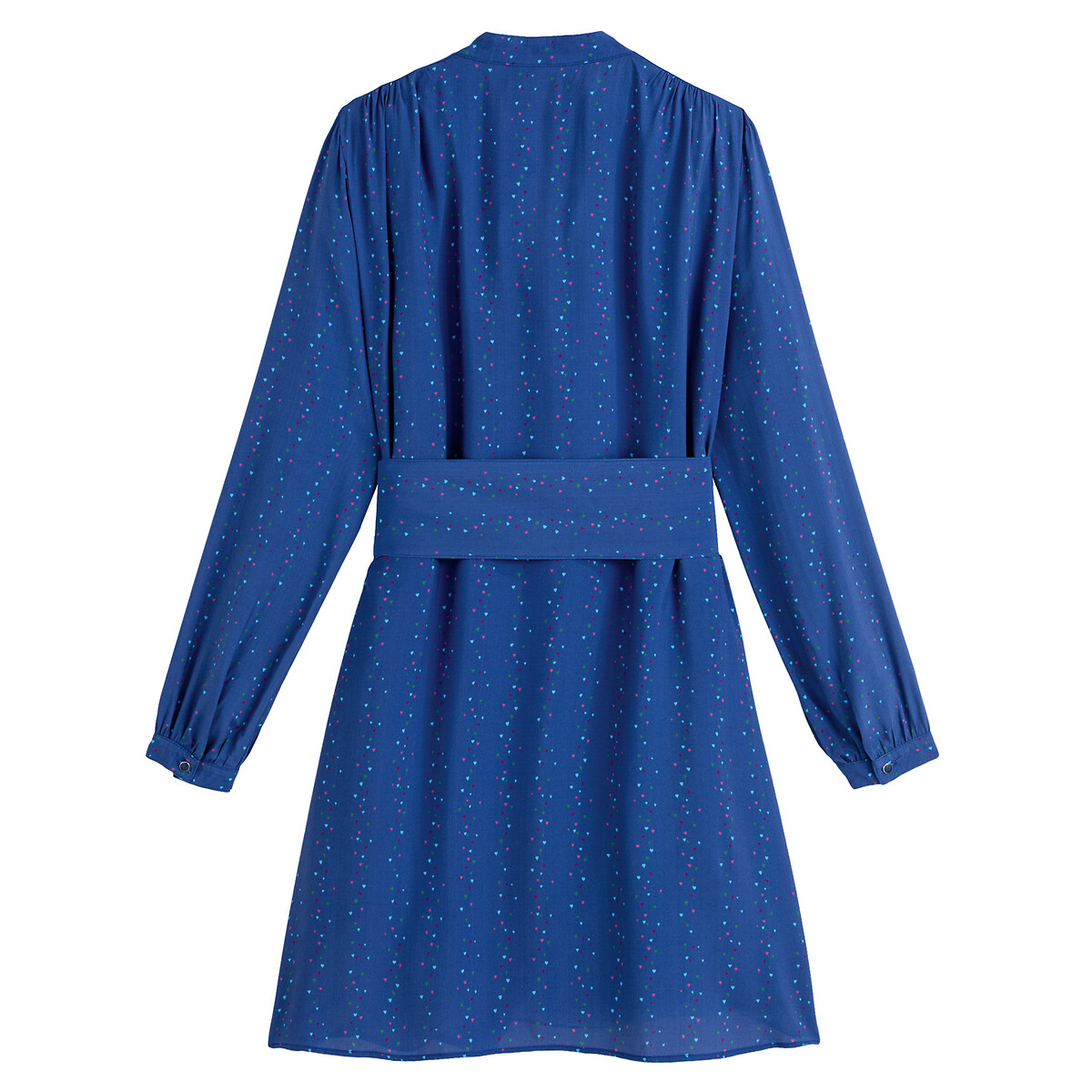 Платье LaRedoute Короткое прямое с длинными рукавами 36 (FR) - 42 (RUS) синий, размер 36 (FR) - 42 (RUS) Короткое прямое с длинными рукавами 36 (FR) - 42 (RUS) синий - фото 2