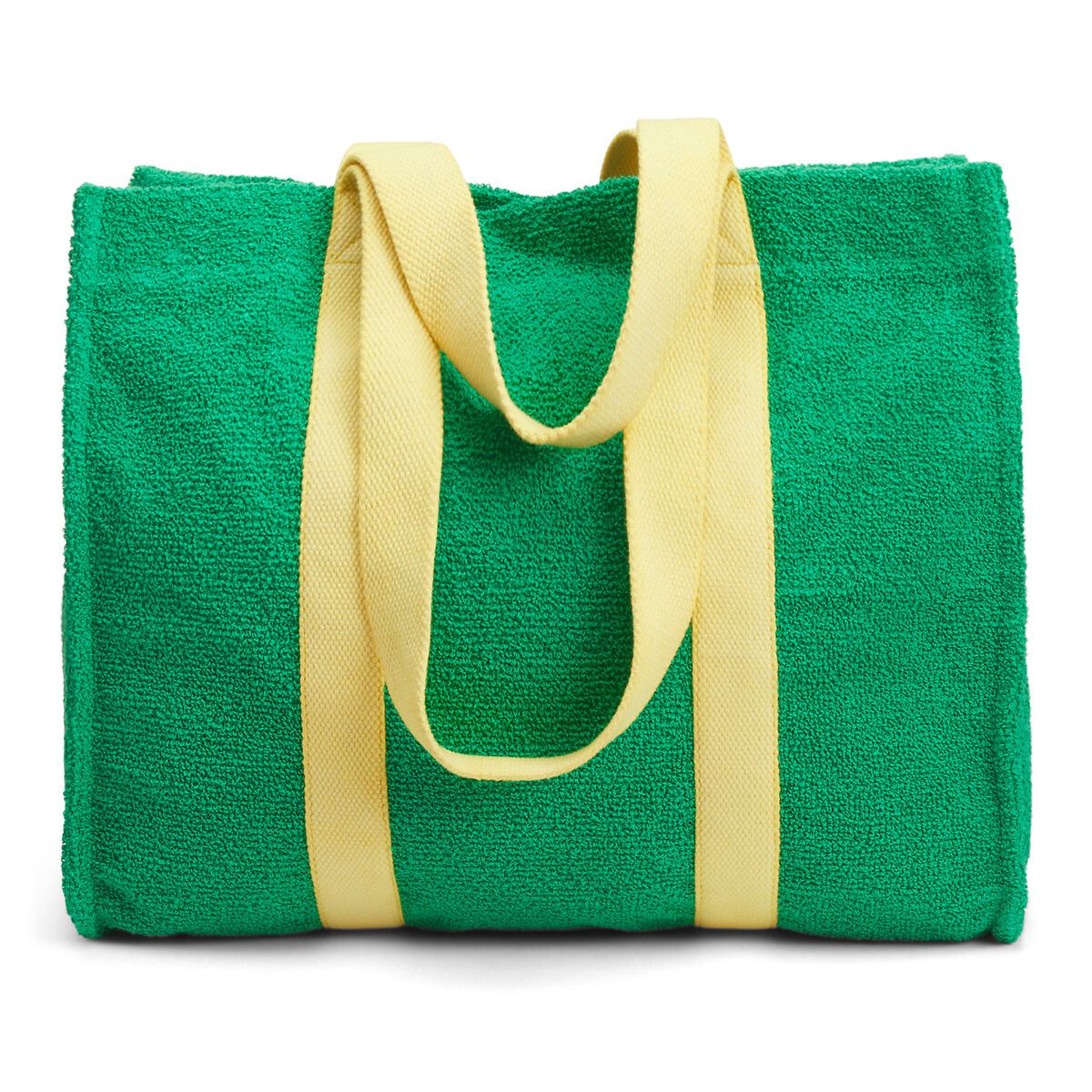 Сумка-шоппер из махровой ткани  единый размер зеленый LaRedoute - фото 1