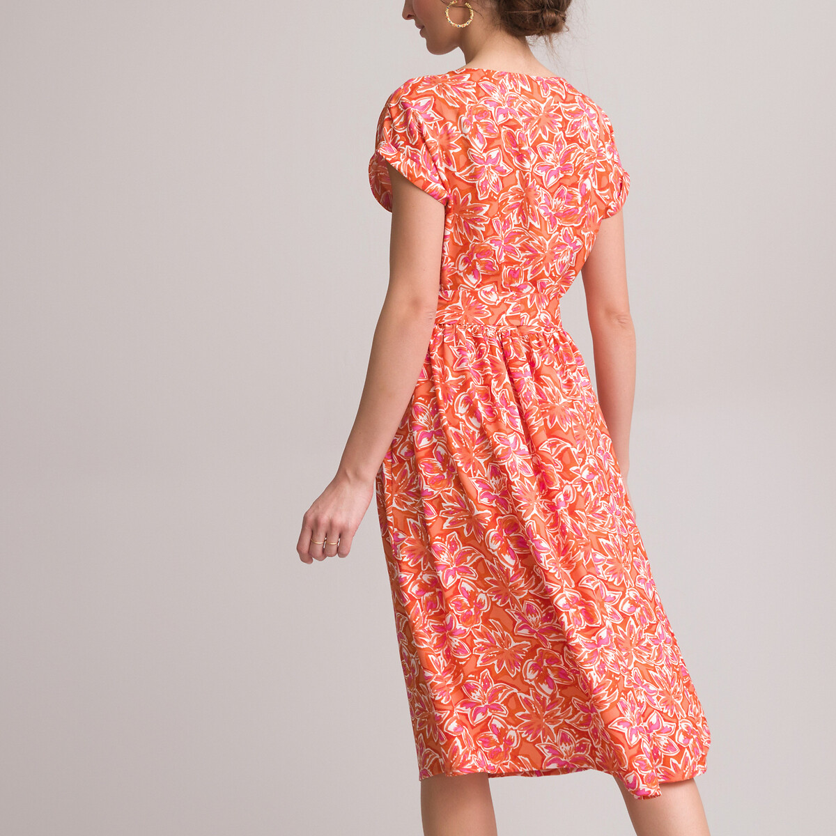 Платье-миди ANNE WEYBURN Расклешенное с цветочным принтом 52 разноцветный, размер 52 - фото 4