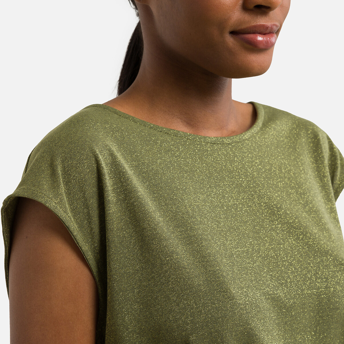 Платье Длинное короткие рукава блестящий трикотаж XL зеленый LaRedoute, размер XL - фото 2