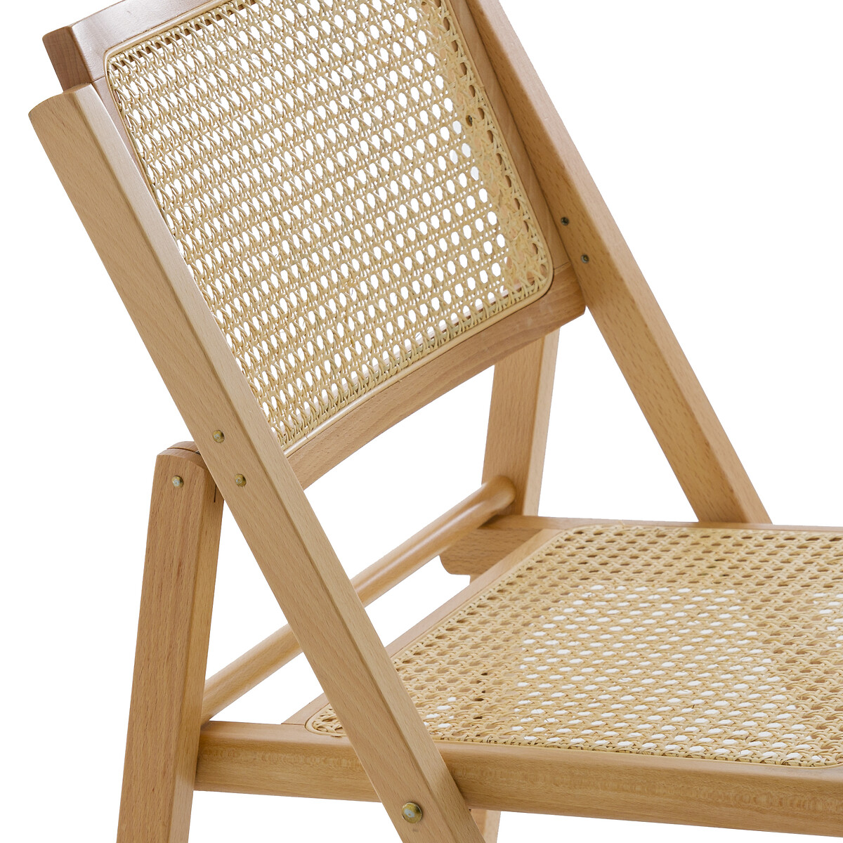 Комплект из двух складных стульев LA REDOUTE INTERIEURS Из бука и плетения Rivia единый размер бежевый - фото 4