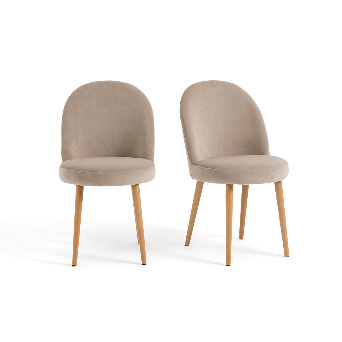 Комплект из двух велюровых стульев Ins единый размер бежевый
