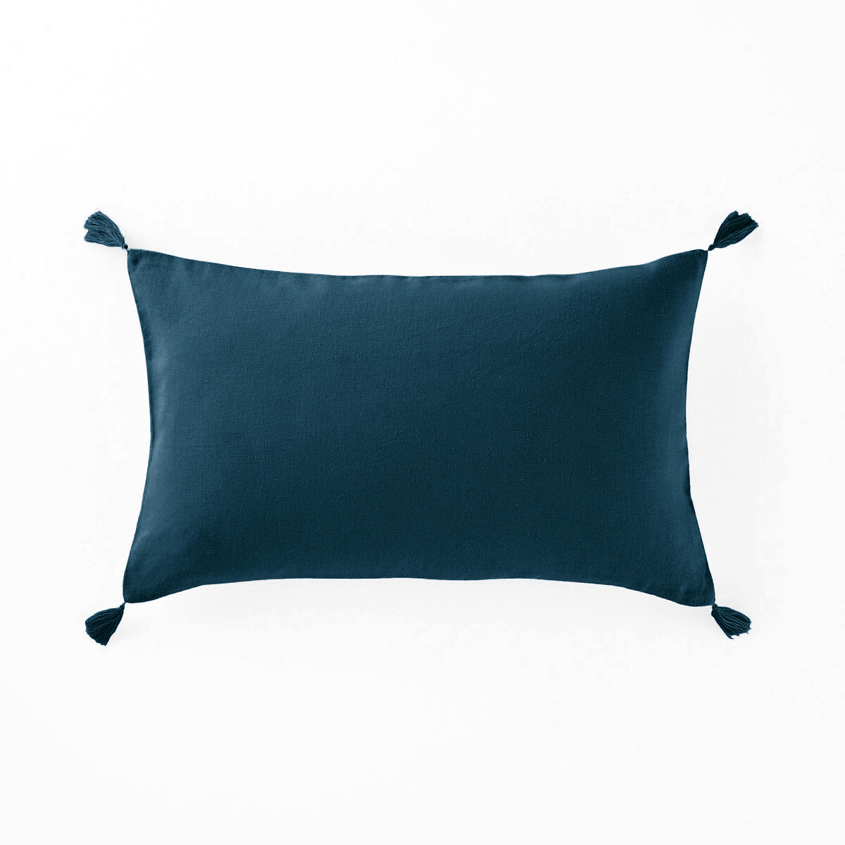 Наволочка На подушку-валик из льна и вискозы ODORIE 50 x 30 см синий