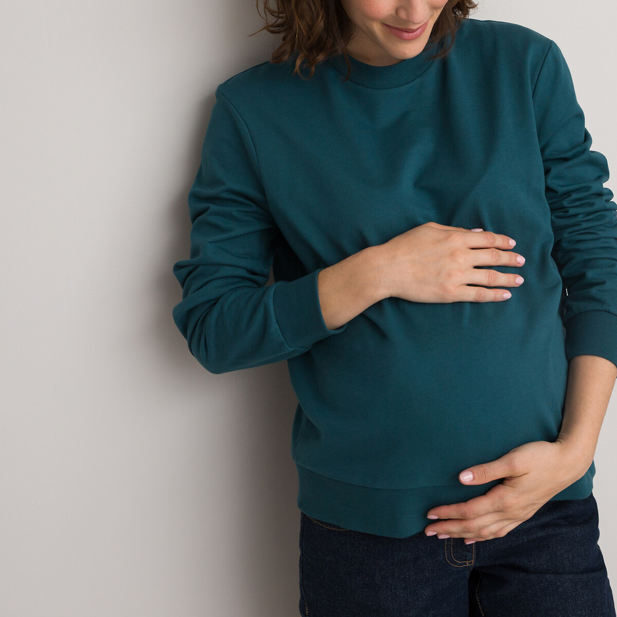 Свитшот Для периода беременности с круглым вырезом S синий