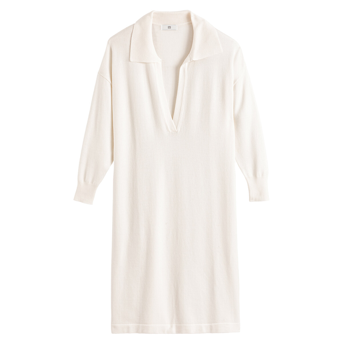 Платье-пуловер LA REDOUTE COLLECTIONS С воротником поло и длинными рукавами XL бежевый, размер XL - фото 5