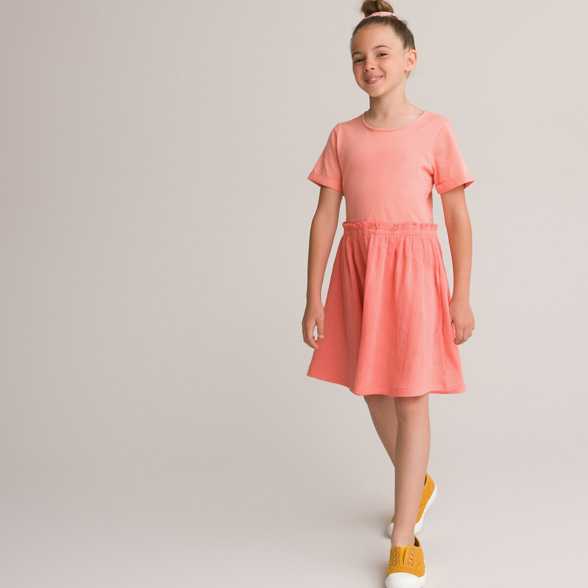 Платье LA REDOUTE COLLECTIONS С короткими рукавами 3-12 лет 3 года - 94 см розовый, размер 3 года - 94 см