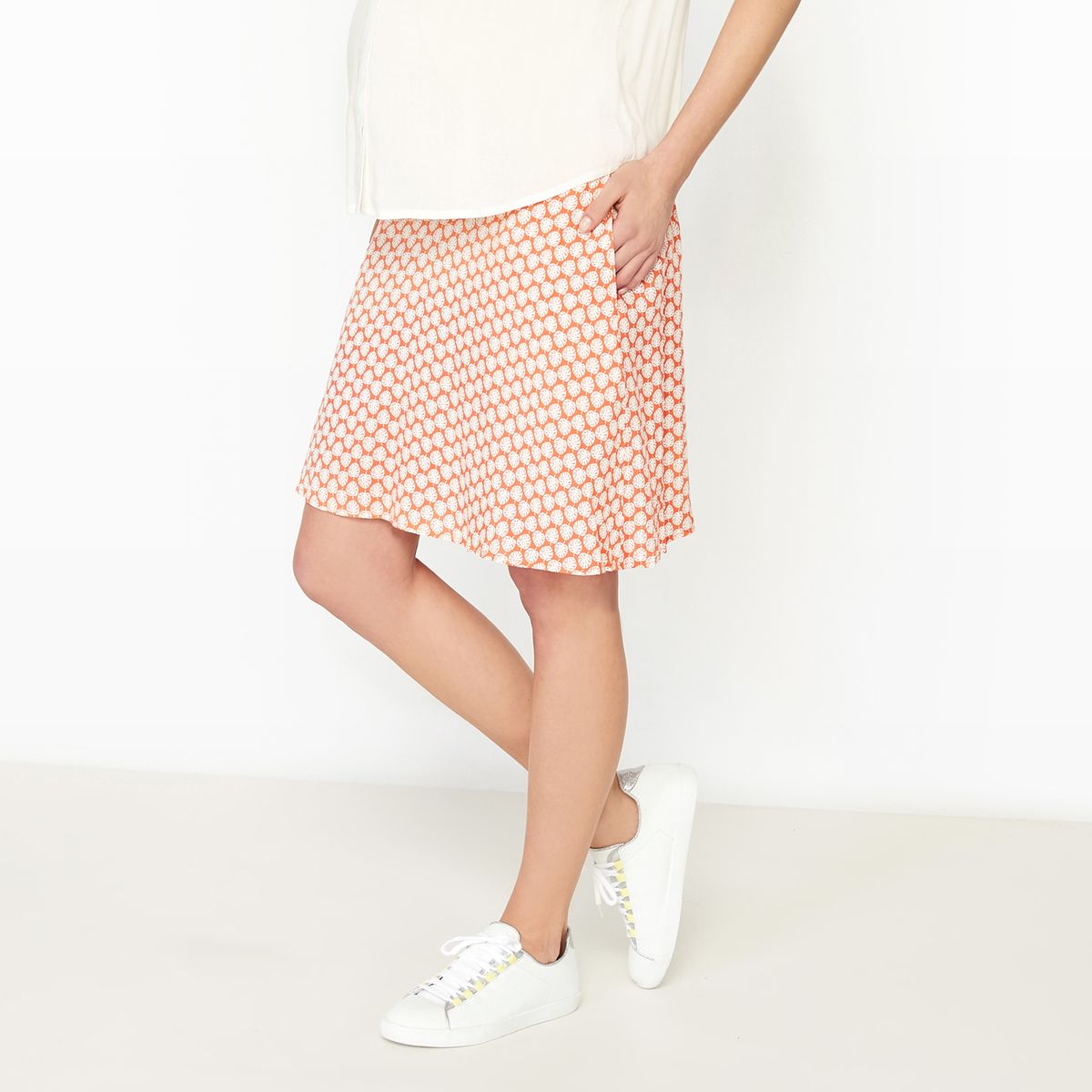 Jupe de grossesse imprimée, viscose
