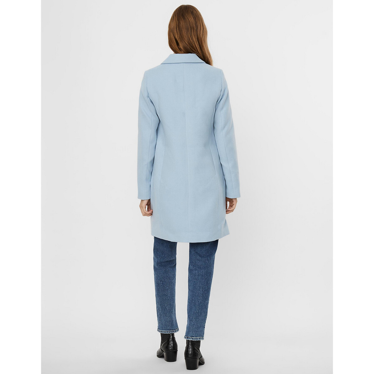 Пальто LaRedoute Прямое средней длины на пуговицах M синий, размер M - фото 5