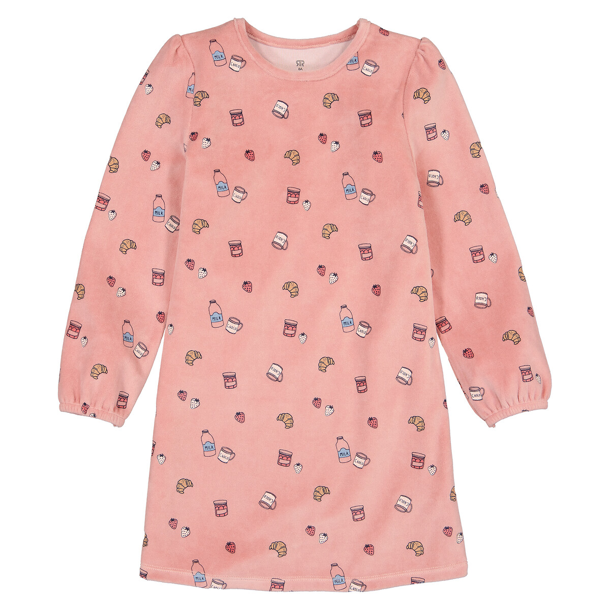 Рубашка LA REDOUTE COLLECTIONS Рубашка Ночная из велюра 3-12 лет 10 лет - 138 см розовый, размер 10