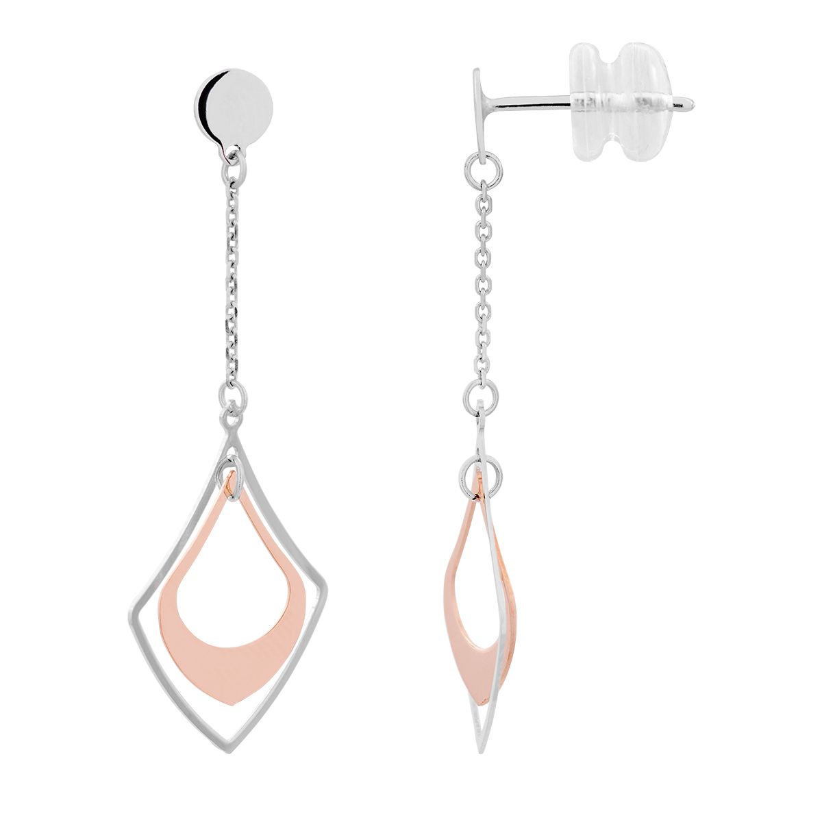 Boucles d'oreilles en Or 375/1000 Bicolore
